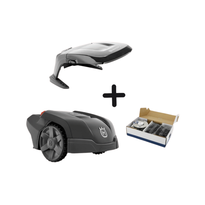 Robot tondeuse Automower Husqvarna 105 avec kit d'installation et abri station – Image 1